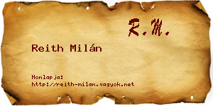 Reith Milán névjegykártya