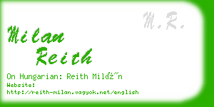 milan reith business card